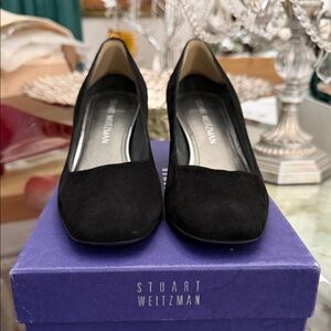 Stuart Weitzman Black Suede Flats